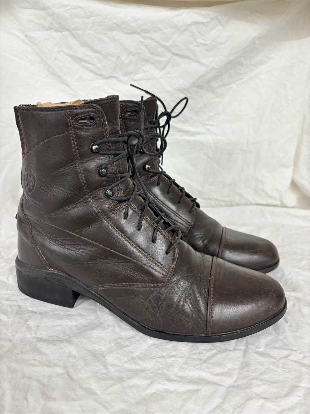 Ariat Dark Brown Lace-Up Leather Boots | Women’s Size 10